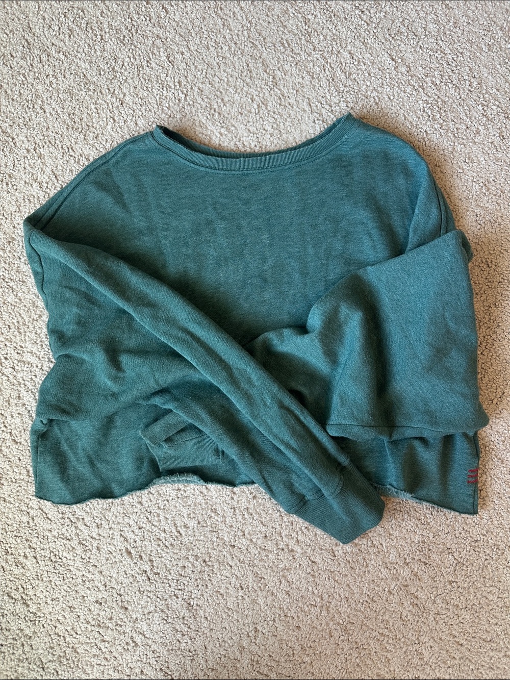 BDG Teal Green Cozy Knit Cropped Boatneck Sweater- Size small